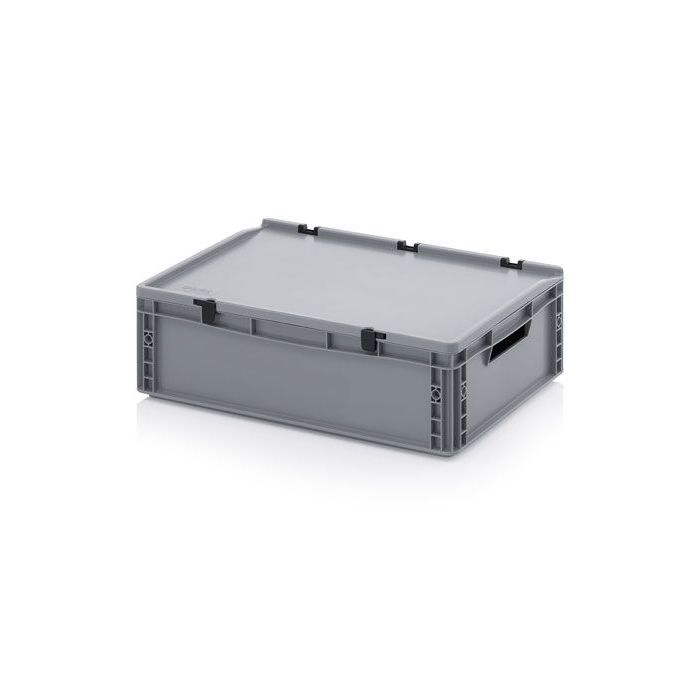 Stacking Crates with lid 60x40x18,5cm, capacity 35 liters, NORAH Plastics