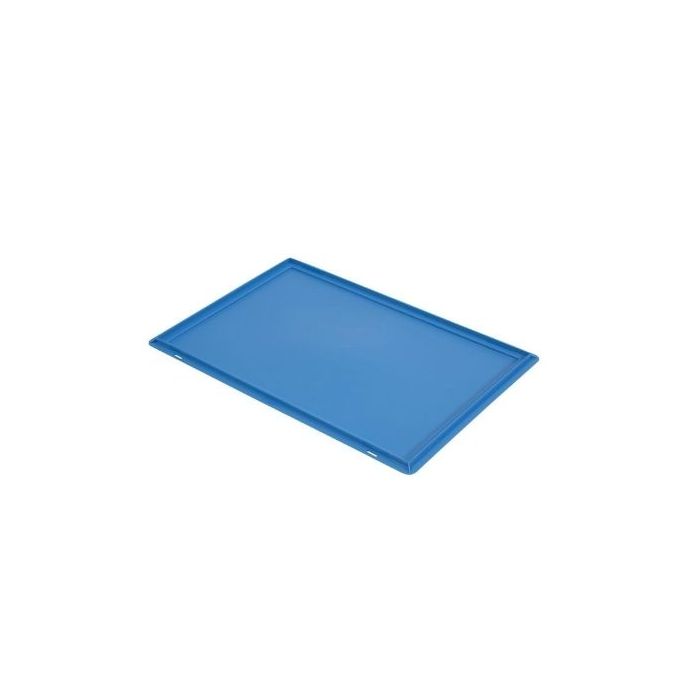 Flat drop on Lid for Stacking Crates 60x40cm, blue, PP, NORAH Plastics