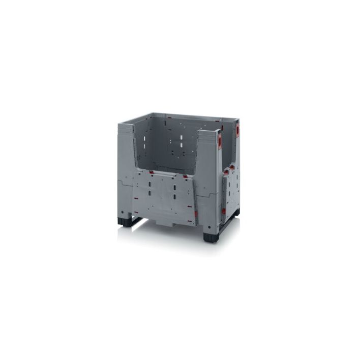 Foldable mini palletbox 80x60x79cm, 2 skids, capacity 250 liters, NORAH Plastics