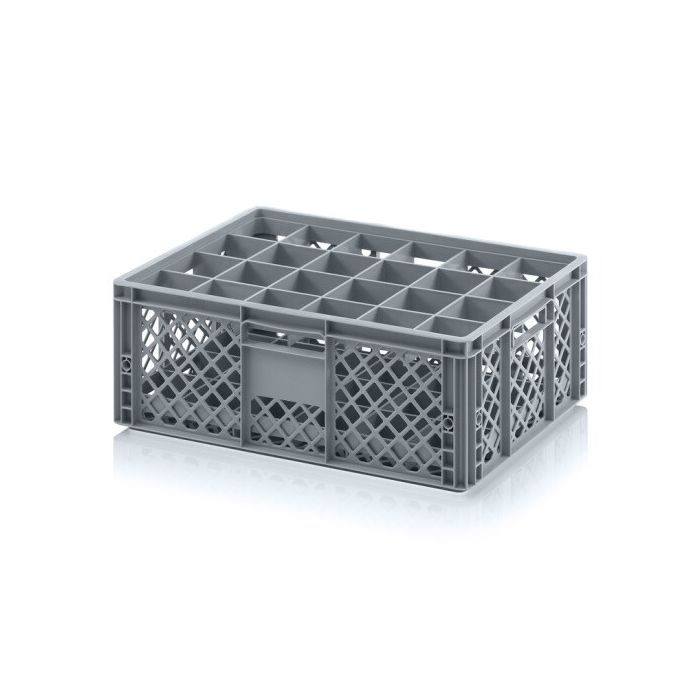 Glass bin 60x40x15cm, with 15 piece top compartment Glass bin 60x40x15cm, with 15 piece top compartment
