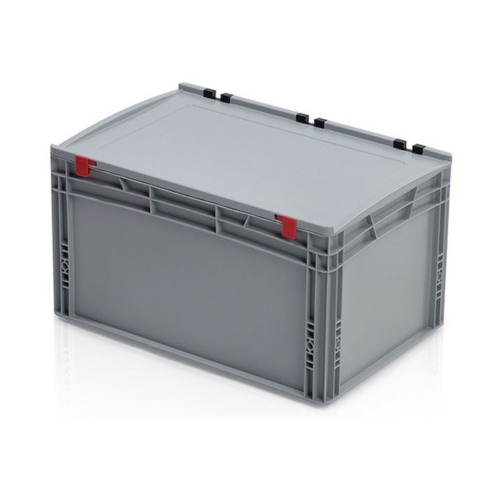Stackable container with hinged lid 60x40x33.5cm, capacity 66 liters, NORAH Plastics