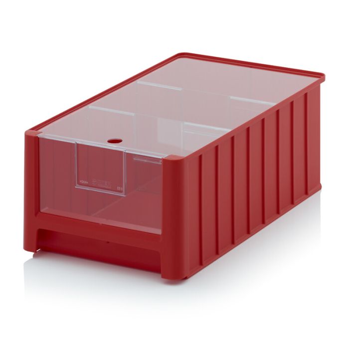 Linbin, Red, 50x31x20, capacity 25 liters with 2 dividors and dustcover, NORAH Plastics Linbin, Red, 50x31x20, capacity 25 liters with 2 dividors and dustcover, NORAH Plastics