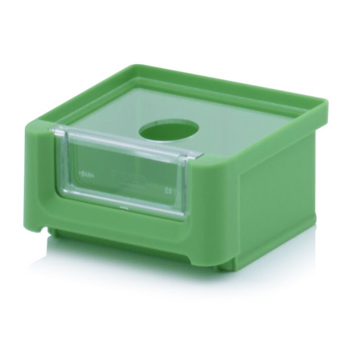 Linbin 8,5x10,2x5cm, capacity 0,21 liters with inset window and dust lid, Green - NORAH Plastics Linbin 8,5x10,2x5cm, capacity 0,21 liters with inset window and dust lid, Green - NORAH Plastics