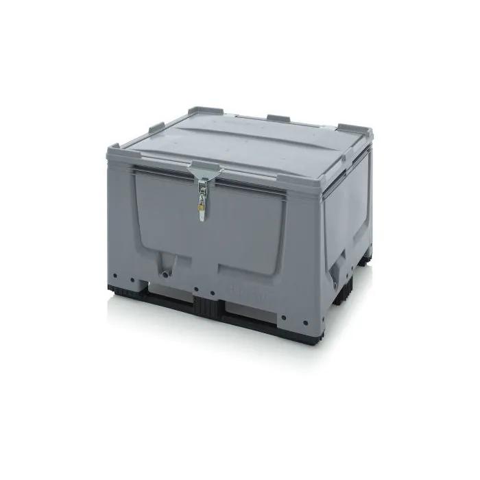 Lockable Pallet Bins: Lock and hinged lid | NORAH Plastics