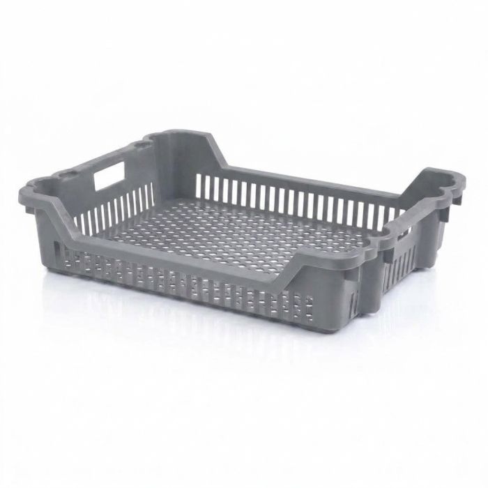 Nestable stackable crate 62x50x15cm, capacity 25 liters, Grey, HDPE, NORAH Plastics Nestable stackable crate 62x50x15cm, capacity 25 liters, Grey, HDPE, NORAH Plastics