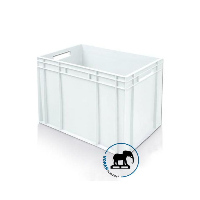 White stacking Bins, 60x40x41cm, 80 liters, NORAH Plastics White stacking Bins, 60x40x41cm, 80 liters, NORAH Plastics
