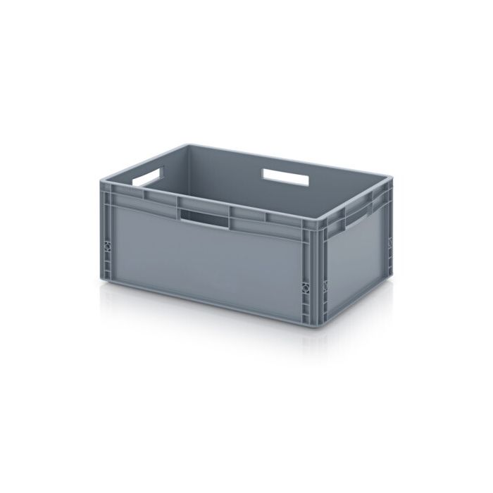 Euronorm stacking bin, 4 hanging handles, closed gray, PP, NORAH Plastics