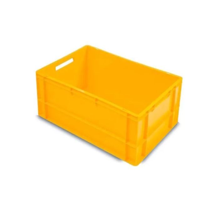 Stacking bin 60x40x32cm, capacity 66 litres, yellow, NORAH Plastics