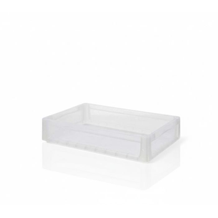 Transparent stackable container, 600x400x125mm, capacity 24 liters, NORAH Plastics