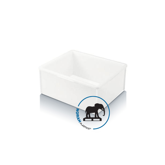 Kunststof Stapelbare Box, 52x45,5x22cm, Wit, Inhoud 40 liter, NORAH Plastics Kunststof Stapelbare Box, 52x45,5x22cm, Wit, Inhoud 40 liter, NORAH Plastics