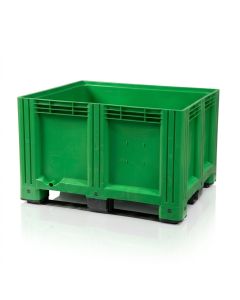 Plastic Bulk Bins 120x100x78cm, 3 skids, capacity 610 liters, HDPE, Green, NORAH Plastics