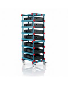 Box trolley, ECO LINE, 8x stacking Boxes, NORAH Plastics