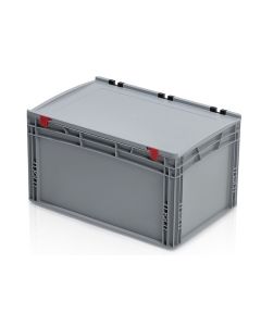 Stackable container with hinged lid 60x40x33.5cm, capacity 66 liters, NORAH Plastics