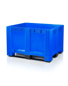 Blue Palletbox 120x100x78cm, 3 skids, capacity 610 liters, NORAH Plastics