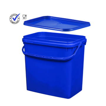 Rectangular pail with lid, 10,6 liter, Blue NORAH Plastics