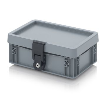 Lockable container 30x20x13 cm, key lock, stackable with all-around rubber sealing ring, PP, NORAH Plastics