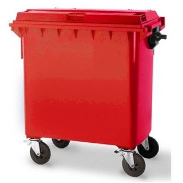 afvalcontainer op wielen kleur rood