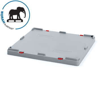 Lid with closing handles, for our folding Bag In Box container, 1000 litres, NORAH Plastics