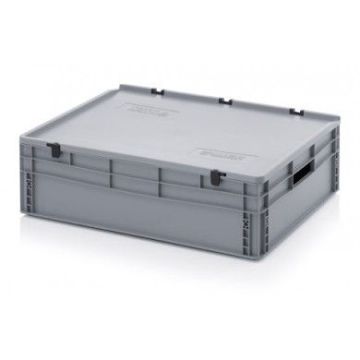 Stacking Totes with Attached Lids, 80x60x23,5cm, capacity 87 liters, NORAH Plastics