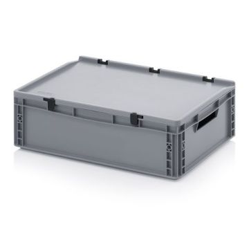 Stacking Crates with lid 60x40x18,5cm, capacity 35 liters, NORAH Plastics