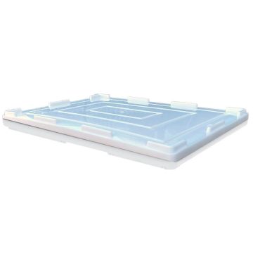 Flat drop on Lid for wheeled stacking bin 80x60cm, 155 Litre, NORAH Plastics