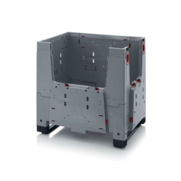 Foldable mini palletbox 80x60x79cm, 2 skids, capacity 250 liters, NORAH Plastics