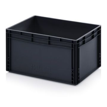 Conductive ESD Stacking bins 60x40x32cm, capacity 66 liters, NORAH Plastics