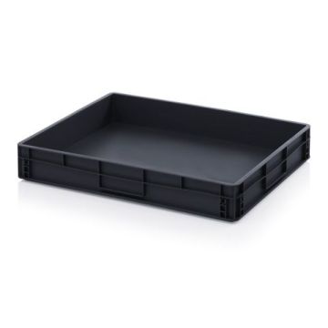ESD stacking bin 80x60x12 cm, capacity 45 liters, NORAH Plastics