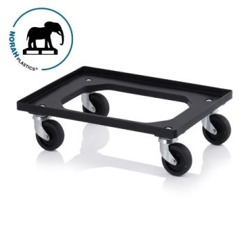 ESD dollie with 4 swivel castors and rubber wheels, NORAH Plastics
