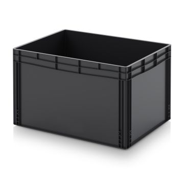 ESD  Stacking Tote, Anti-static, 80x60x52cm, capacity 228 liters, NORAH Plastics