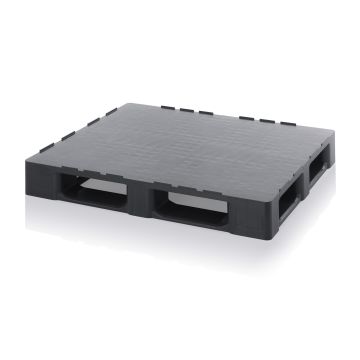ESD Pallet 120x100x15cm on 5 drag skids, reinforced, NORAH Plastics