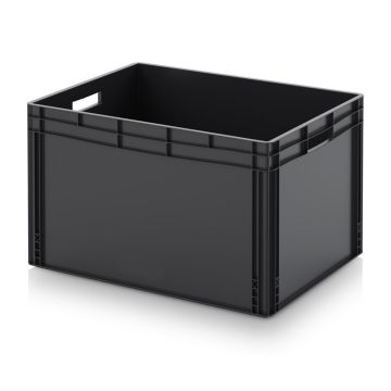 ESD stacking Tote 80x60x52cm, capacity 228 liters, NORAH Plastics