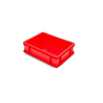 Stacking bin 40x30x12cm, capacity 10 litres, red, NORAH Plastics
