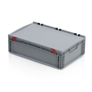 Euronorm Stackable Storage Bin with Hinged Lid 60x40x18,5cm, Capacity 35 liters, NORAH Plastics