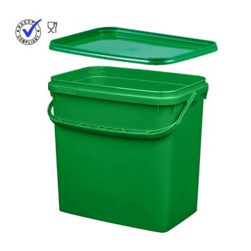 Rectangular pail with lid, 10,6 liter