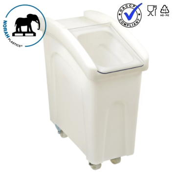 Ingredient cart with hinged lid, 60x28x73cm, capacity 65 liters, NORAH Plastics