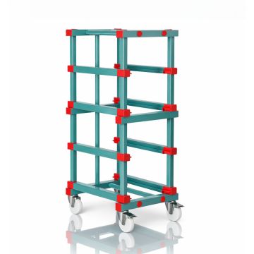 Euro Container Trolley excl. stacking bins, 4 Tier, NORAH Plastics