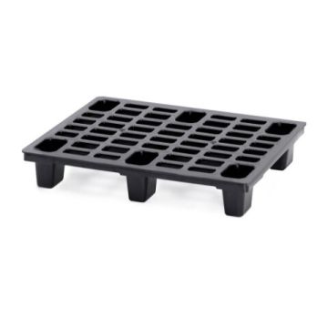 Half Pallet 80x60x14cm, on 6 legs, Black, NORAH Plastics