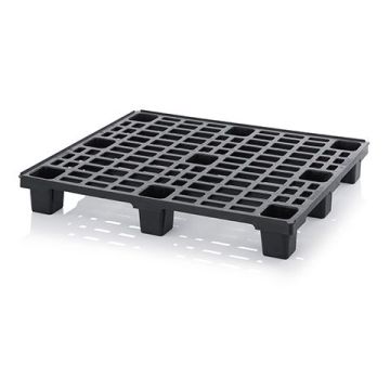Block ESD Pallet 120x100x15 cm, on 9 feets, Black, NORAH Plastics