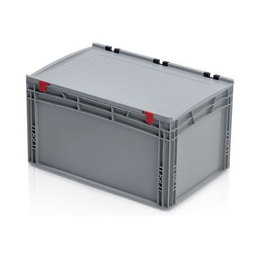 Stackable container with hinged lid 60x40x33.5cm, capacity 66 liters, NORAH Plastics