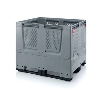 Foldable palletbox 120x100x100cm, 3 skids, capacity 900 liters, NORAH Plastics