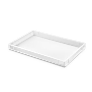 Foodgrade stacking bins, 60x40x5,5cm, HDPE White, NORAH Plastics