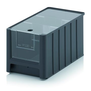 Linbin 35x21x20cm, capacity 11,7 liters with 2 dividors and inset windowsm  NORAH Plastics