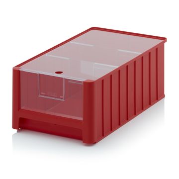 Linbin, Red,  50x31x20, capacity 25 liters with 2 dividors and dustcover, NORAH Plastics