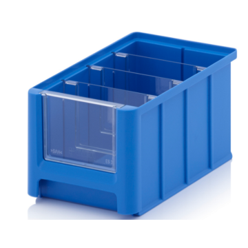 Linbin 22,5 x 15 x 12,5 cm, capacity 3,17 liters with 3 dividers and inset window 