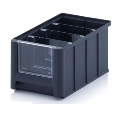 Linbin 22,5 x 15 x 12,5 cm, capacity 3,17 liters with 3 dividers and inset window 