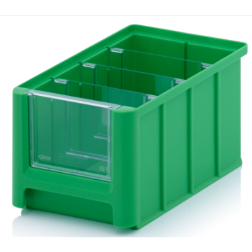 Linbin 22,5 x 15 x 12,5 cm, capacity 3,17 liters with 3 dividers and inset window 