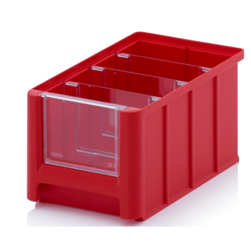 Linbin 22,5 x 15 x 12,5 cm, capacity 3,17 liters with 3 dividers and inset window 