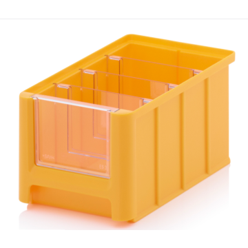 Linbin 22,5 x 15 x 12,5 cm, capacity 3,17 liters with 3 dividers and inset window 