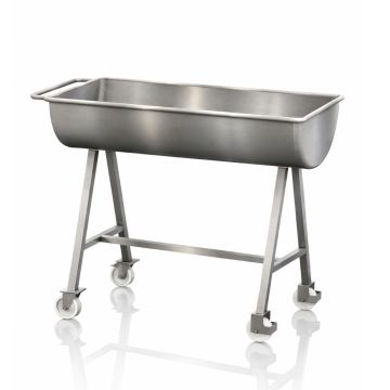Stainless steel mixing tub, 200 liters, with push handle, mobile, NORAH Inox